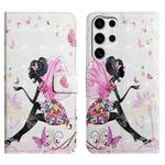For Samsung Galaxy S25 Ultra 5G Oil Embossed 3D Drawing Leather Phone Case(Flower Fairy)