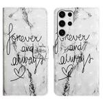 For Samsung Galaxy S25 Ultra 5G Oil Embossed 3D Drawing Leather Phone Case(Words Marble)