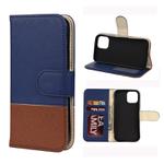 For iPhone 12 mini Splicing Color Horizontal Flip Leather Case with Holder & Photo Frame & Card Slots & Wallet(Blue)