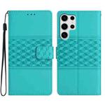 For Samsung Galaxy S25 Ultra 5G Diamond Embossed Skin Feel Leather Phone Case(Blue)