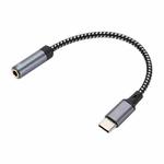 13cm AUX 3.5mm Female to Type-C Cable Audio Cable(Grey)