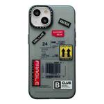 For iPhone 15 Double Layer Frosted IMD Series TPU + PC Phone Case(B CLUB Pattern)