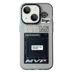 For iPhone 15 Double Layer Frosted IMD Series TPU + PC Phone Case(Black Label MVP)