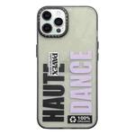 For iPhone 15 Pro Double Layer Frosted IMD Series TPU + PC Phone Case(Purple Letter DANCE)