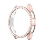 For Samsung Galaxy Watch FE 40mm Diamond Hollow PC Watch Protective Case(Sand Pink)