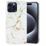 For iPhone 16 Pro Max IMD Marble TPU Phone Case(White)