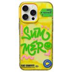 For iPhone 15 Pro TOMATO Text Graffiti TPU Hybrid PC Phone Case(Yellow)