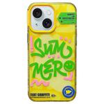 For iPhone 14 TOMATO Text Graffiti TPU Hybrid PC Phone Case(Yellow)
