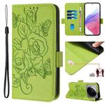 For Xiaomi 12S Ultra Embossed Rose RFID Anti-theft Leather Phone Case(Green)
