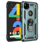For Google Pixel 4a Shockproof TPU + PC Protective Case with 360 Degree Rotating Holder(Green)