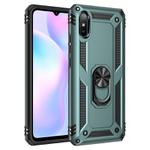 For Xiaomi Redmi 9A Shockproof TPU + PC Protective Case with 360 Degree Rotating Holder(Green)