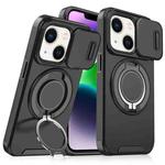 For iPhone 14 Sliding Camshield Ring Holder Phone Case(Black)