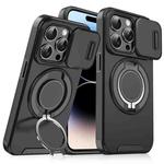 For iPhone 14 Pro Max Sliding Camshield Ring Holder Phone Case(Black)