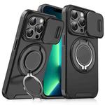 For iPhone 13 Pro Max Sliding Camshield Ring Holder Phone Case(Black)
