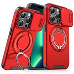 For iPhone 13 Pro Max Sliding Camshield Ring Holder Phone Case(Red)