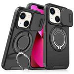 For iPhone 13 Sliding Camshield Ring Holder Phone Case(Black)