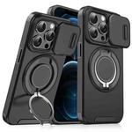 For iPhone 12 Pro Max Sliding Camshield Ring Holder Phone Case(Black)