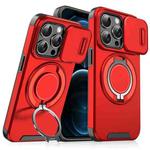 For iPhone 12 Pro Max Sliding Camshield Ring Holder Phone Case(Red)