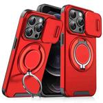 For iPhone 12 Pro Sliding Camshield Ring Holder Phone Case(Red)