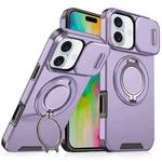 For iPhone 16 Sliding Camshield Ring Holder Phone Case(Purple)