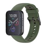 For SKG V9 Pro Solid Color Black Buckle Liquid Silicone Watch Band(Dark Green)