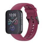 For SKG V9 Pro Solid Color Black Buckle Liquid Silicone Watch Band(Wine Red)