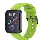 For SKG V9 Pro Solid Color Black Buckle Liquid Silicone Watch Band(Lime Green)