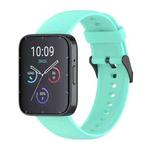 For SKG V9 Pro Solid Color Black Buckle Liquid Silicone Watch Band(Teal)