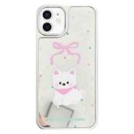 For iPhone 12 Mirror Puppy Pattern TPU + PC Phone Case(Teddy)