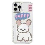 For iPhone 15 Pro Mirror Puppy Pattern TPU + PC Phone Case(Poodle)