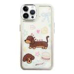 For iPhone 12 Pro Max Clear Illustration Graffiti Pattern TPU + PC Phone Case(Brown Dog)