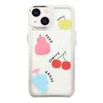 For iPhone 14 Clear Illustration Graffiti Pattern TPU + PC Phone Case(Colorful Fruits)