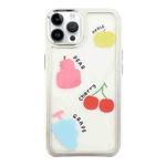 For iPhone 14 Pro Max Clear Illustration Graffiti Pattern TPU + PC Phone Case(Colorful Fruits)