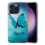 For iPhone 16 Pro Max Colored Drawing Pattern TPU Phone Case(Butterfly)