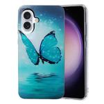 For iPhone 16 Plus Colored Drawing Pattern TPU Phone Case(Butterfly)