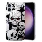 For iPhone 16 Colored Drawing Pattern TPU Phone Case(Skull)