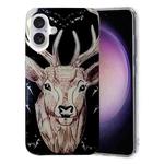 For iPhone 16 Colored Drawing Pattern TPU Phone Case(Deer)