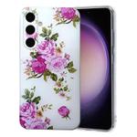For Samsung Galaxy S24 FE 5G Colored Drawing Pattern TPU Phone Case(Rose Flower)