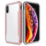 For iPhone XR Blade Metal Clear PC + TPU Shocproof Protective Case(Rose Gold)