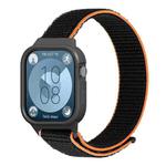 For Huawei Watch Fit3 Nylon Loop Integrated Watch Band(Black Orange)