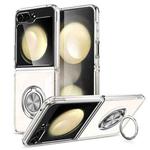 For Samsung Galaxy Z Flip4 5G MagSafe Transparent PC Folding Phone Case with Ring Holder