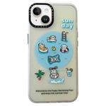 For iPhone 14 Double-Layer Frosted IMD MagSafe Phone Case(Pool Animals)