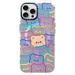 For iPhone 14 Pro Double-Layer Frosted IMD MagSafe Phone Case(Stacking Bears)