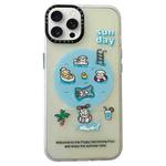 For iPhone 14 Pro Max Double-Layer Frosted IMD MagSafe Phone Case(Pool Animals)