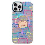 For iPhone 13 Pro Double-Layer Frosted IMD MagSafe Phone Case(Stacking Bears)