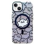For iPhone 13 Double-Layer Frosted IMD MagSafe Phone Case(Stacking Ghosts)