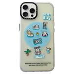 For iPhone 12 Pro Double-Layer Frosted IMD MagSafe Phone Case(Pool Animals)