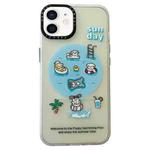 For iPhone 12 Double-Layer Frosted IMD MagSafe Phone Case(Pool Animals)