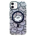 For iPhone 11 Double-Layer Frosted IMD MagSafe Phone Case(Stacking Ghosts)