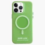 For iPhone 14 Pro Max Double-Layer Frosted IMD Macaron Color MagSafe Phone Case(Green)